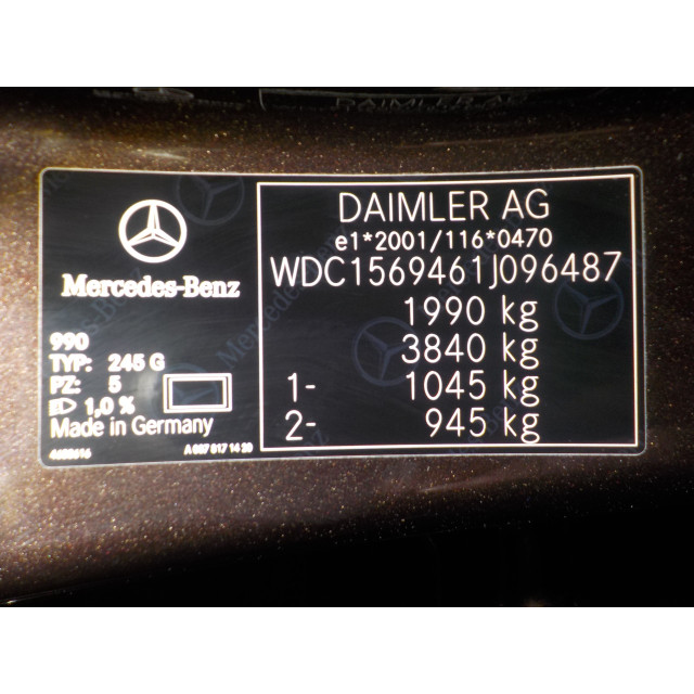 Zwischenkühler Mercedes-Benz GLA (156.9) (2013 - Präsens) SUV 2.0 250 Turbo 16V 4-Matic (M270.920(Euro 6))