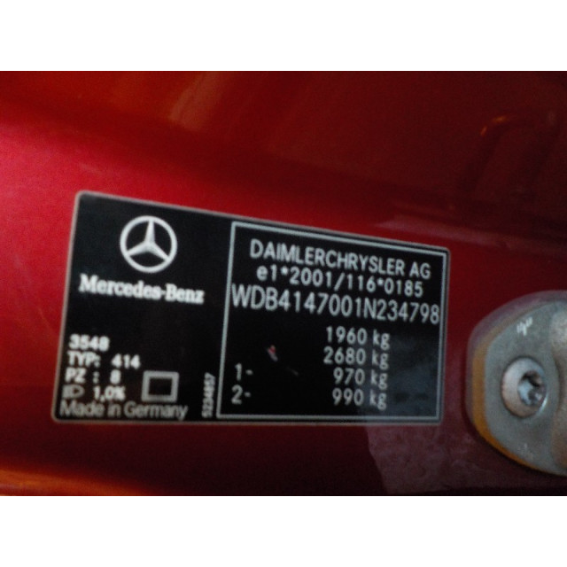 Heckscheibenwischer Mercedes-Benz Vaneo (W414) (2002 - 2005) MPV 1.6 (M166.961)