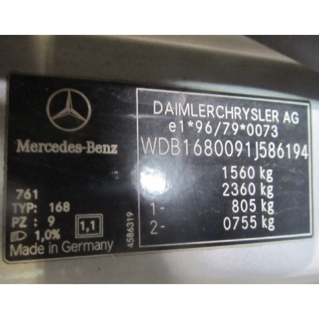 Türverriegelungsmechanismus unterdruckgesteuerte Zentralverriegelung vorne rechts Mercedes-Benz A (W168) (2001 - 2004) Hatchback 1.7 A-170 CDI 16V (OM668.942)