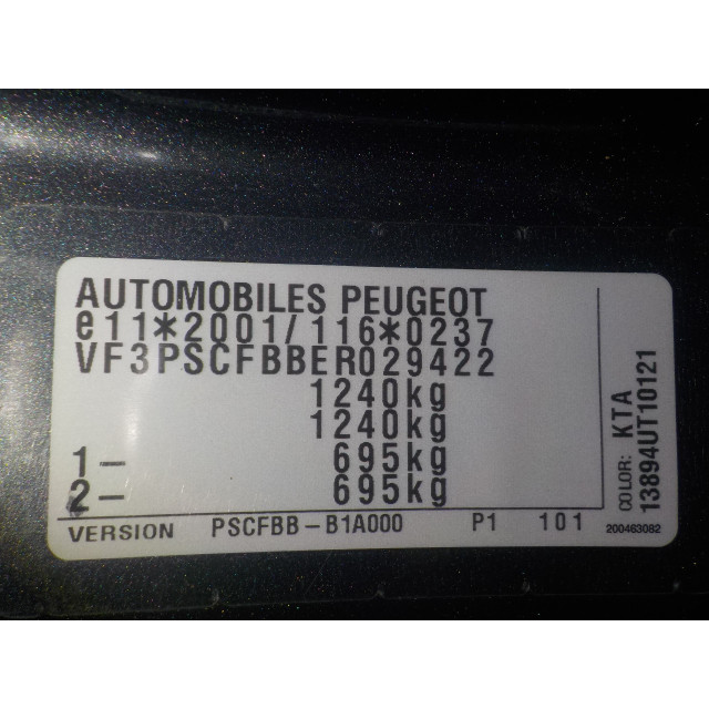 Gasdruckfedersatz hinten Peugeot 108 (2014 - Präsens) Hatchback 1.0 12V (1KRFE)