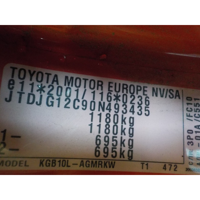 Rechter hinterer Stoßdämpfer Toyota Aygo (B10) (2005 - 2014) Hatchback 1.0 12V VVT-i (1KR-FE)