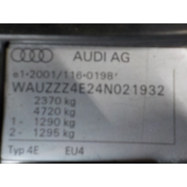 Anlasser Audi A8 (D3) (2002 - 2006) Sedan 3.7 V8 40V Quattro (BFL)