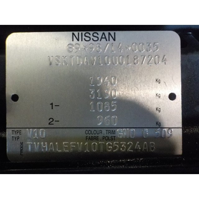 Motorhaube Nissan/Datsun Almera Tino (V10M) (2000 - 2006) MPV 2.2 Di 16V (YD22)