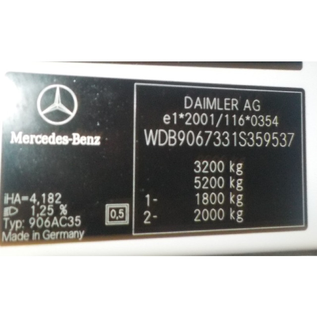 Handschuhfach Mercedes-Benz Sprinter 3/5t (906.73) (2006 - 2009) Bus 311 CDI 16V (OM646.985)