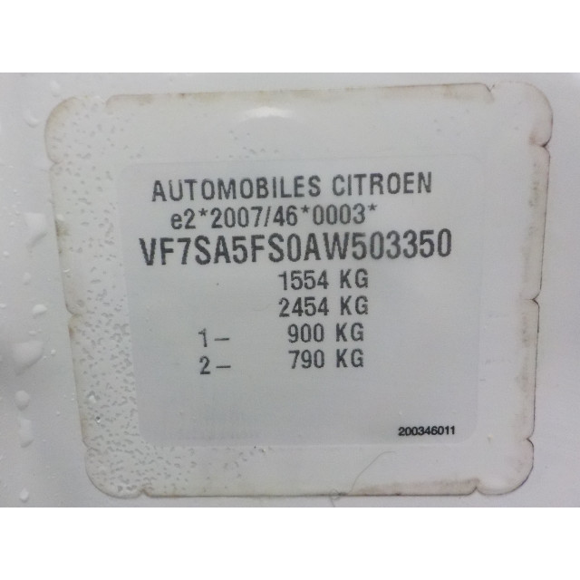 Vorderkante Verriegelungsplatte Citroën DS3 (SA) (2010 - 2015) Hatchback 1.6 VTi 120 16V (EP6C(5FS))