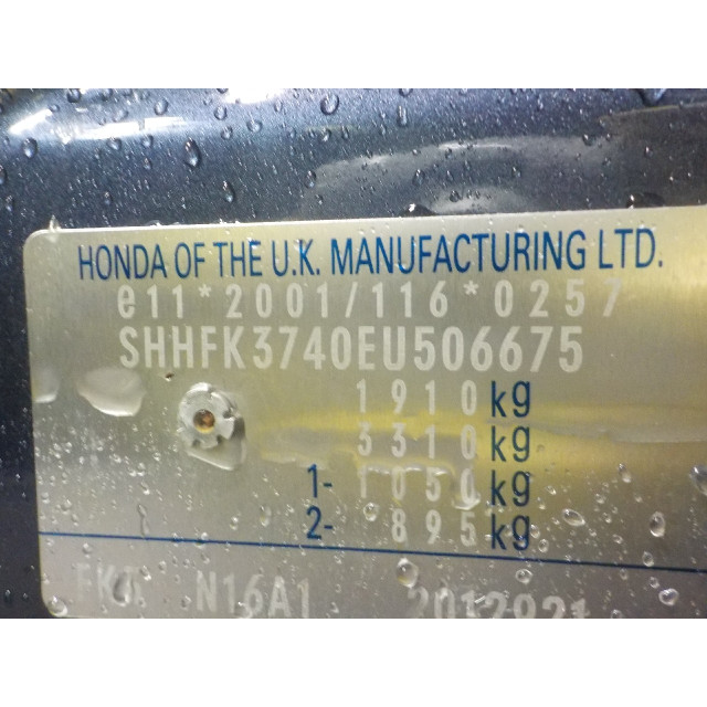 Scheibenwaschanlagenschalter Honda Civic Tourer (FK) (2014 - Präsens) Combi 1.6 i-DTEC Advanced 16V (N16A1)