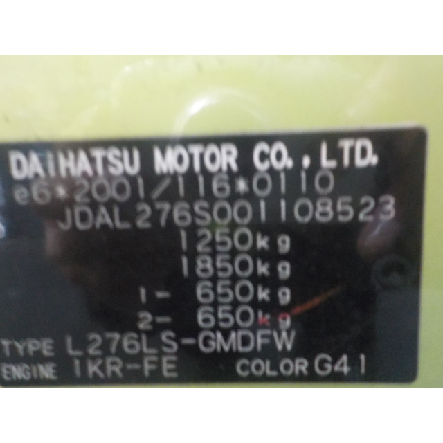Getriebe manuell Daihatsu Cuore (L251/271/276) (2007 - Präsens) Hatchback 1.0 12V DVVT (1KR-FE)