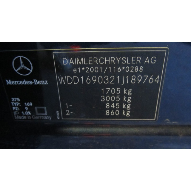 Elektrisch betriebene Fensterhebermechanismus vorne rechts Mercedes-Benz-Benz A (W169) (2004 - 2012) Hatchback 1.7 A-170 (M266.940)