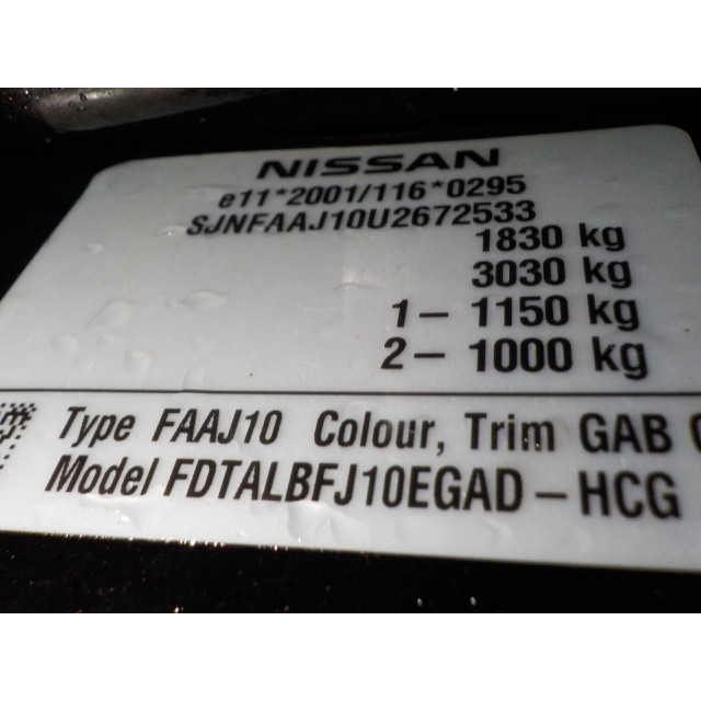 Cockpit Nissan/Datsun Qashqai (J10) (2010 - Präsens) SUV 1.6 16V (HR16DE)