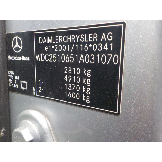 Türverriegelungsmechanismus elektrische Zentralverriegelung vorne rechts Mercedes-Benz R (W251) (2005 - 2012) MPV 3.5 350 V6 24V 4-Matic (M272.967)