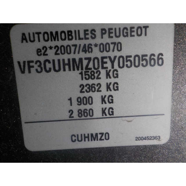 Widerstandsheizung Peugeot 2008 (CU) (2013 - Präsens) MPV 1.2 Vti 12V PureTech 82 (EB2(HMZ))