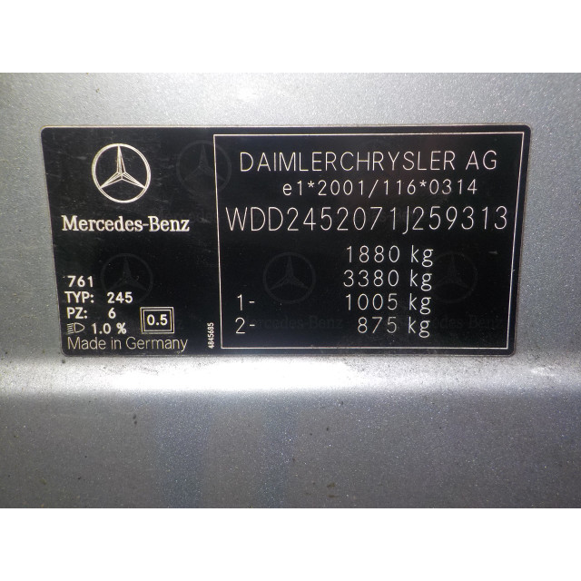 Schalteinrichtung Mercedes-Benz B (W245/242) (2005 - 2011) Hatchback 2.0 B-180 CDI 16V (OM640.940(Euro 4))