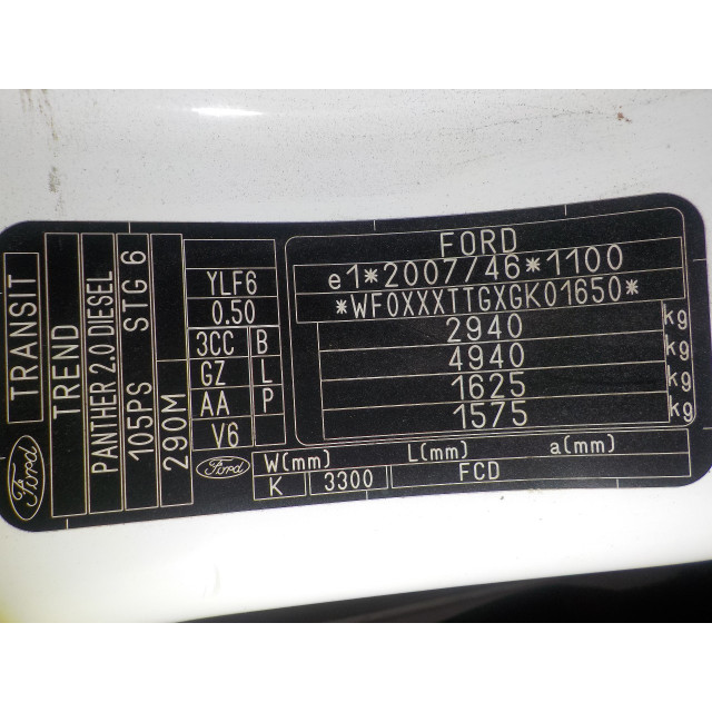 Behälter für Scheibenwaschanlage Ford Transit (2016 - Präsens) Van 2.0 TDCi 16V Eco Blue 105 (BJFA)