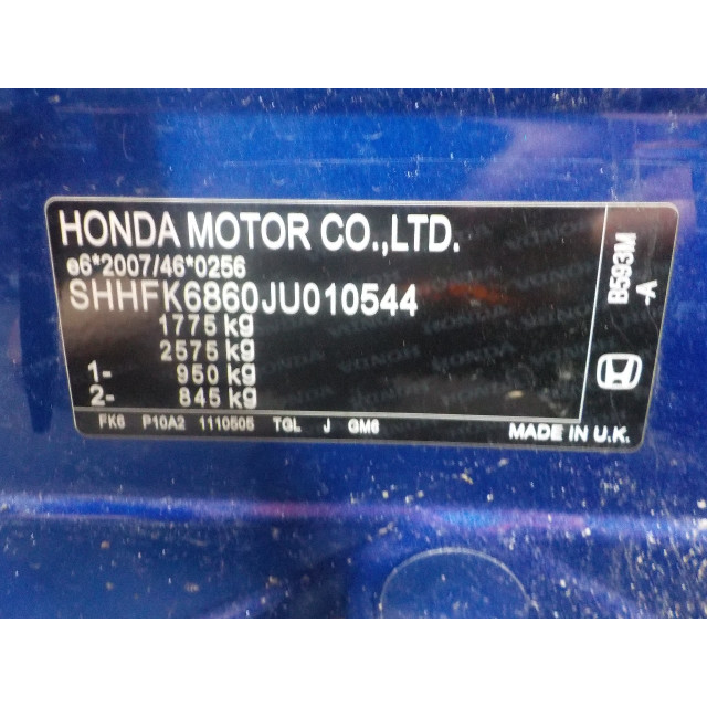 Verschiedenes Honda Civic (FK6/7/8/9) (2018 - Präsens) Hatchback 1.0i VTEC Turbo 12V (P10A2)